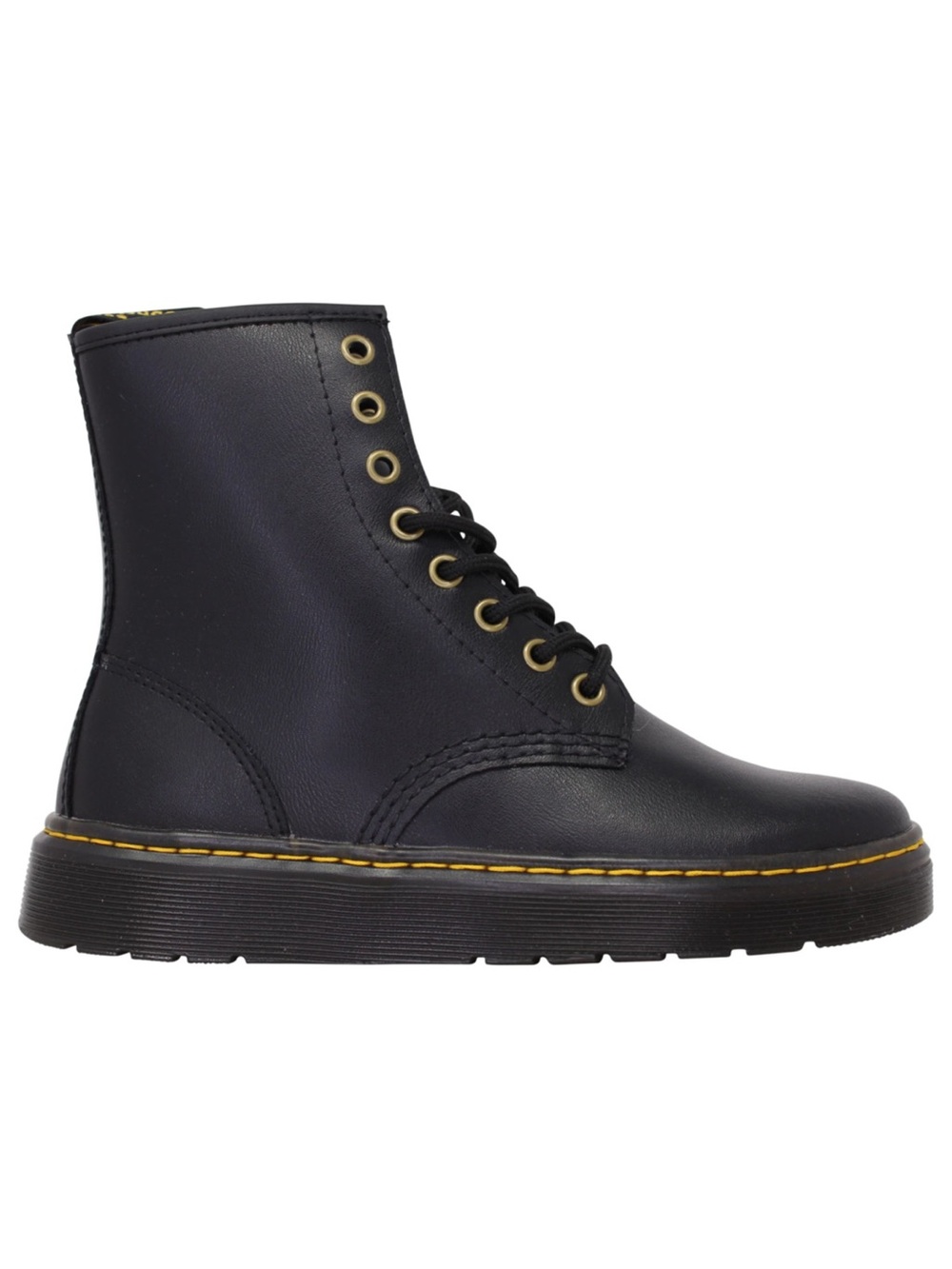 Dr. Martens Zavala Lace Up Combat Boots Black Leather Womens 8 Punk Grunge Moto
